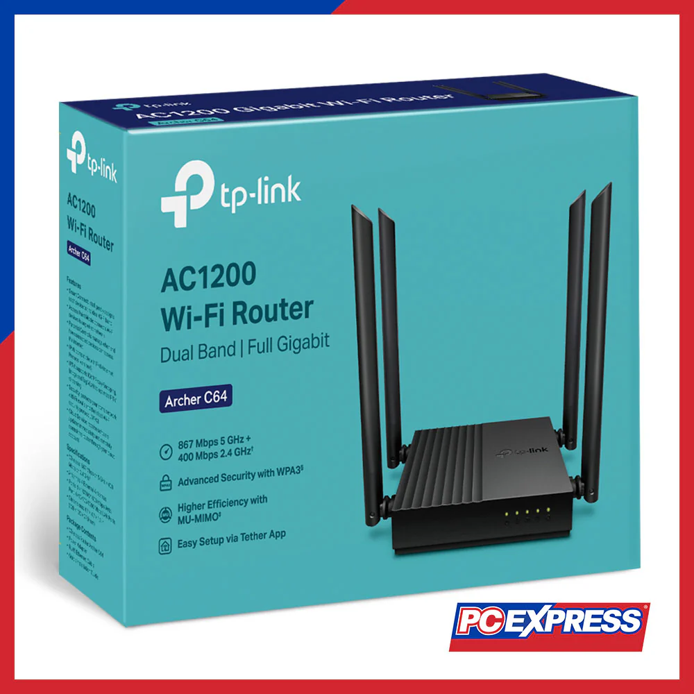 TP-LINK Archer C64 AC1200 Wireless Mu-Mimo Wifi Router - Image 4