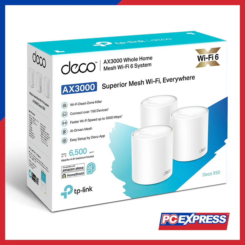 TP-LINK Deco X50 (3-Pack) AX3000 Whole Home Mesh WiFi 6 System - Image 5