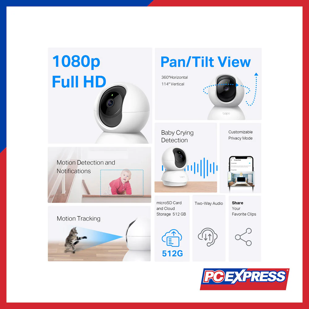 TP-LINK TAPO C200C Pan/Tilt Home Security Wi-Fi Camera - Image 2