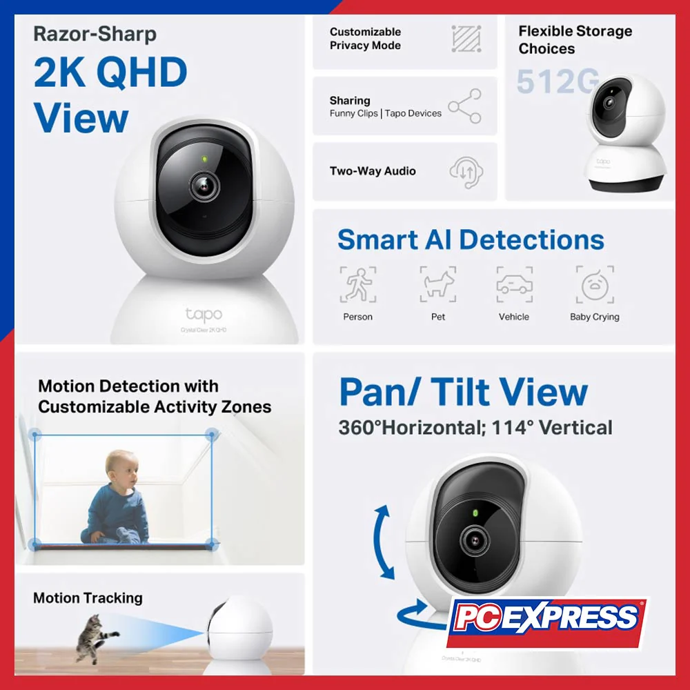 TP-Link Tapo C220 Pan/Tilt AI Home Security Wi-Fi Camera - Image 2