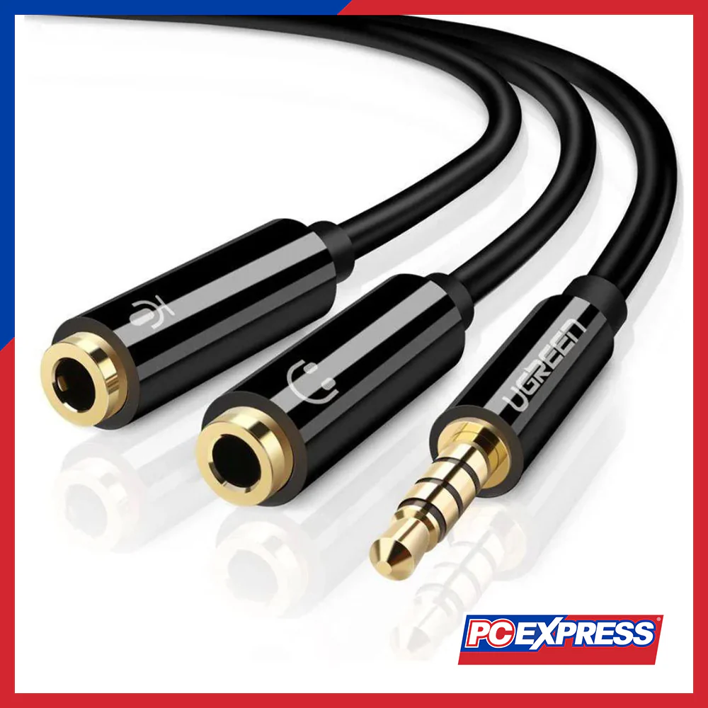 UGREEN AV141/30620 3.5MM Male To 2 Female Audio Cables - Black