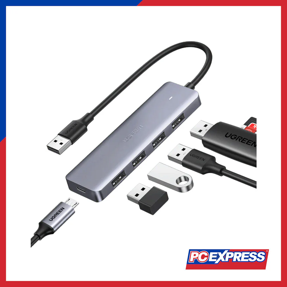 UGREEN (CM219/50985) 4 Port-Hub + Powered By Micro USB
