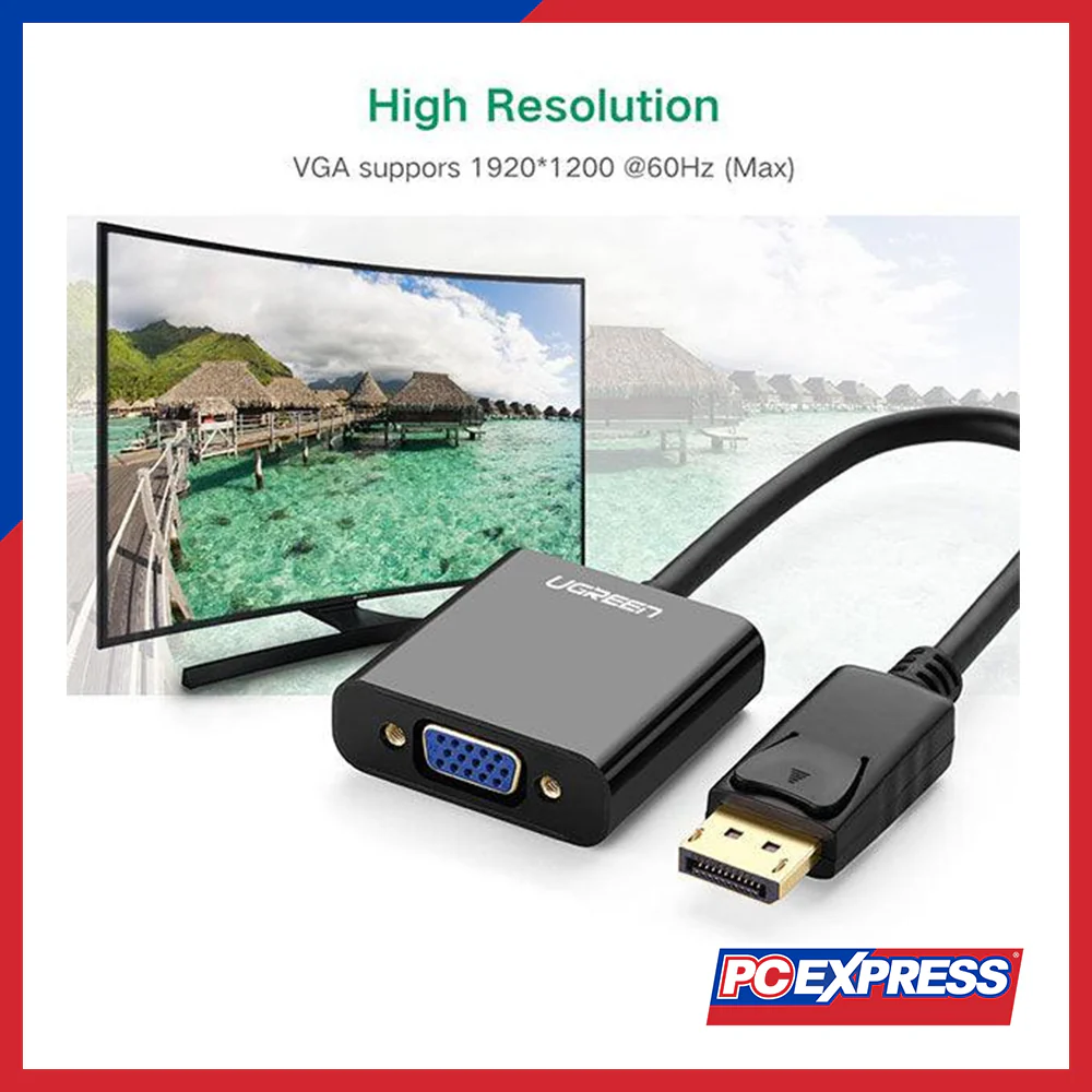 UGREEN DP Male To VGA Female Converter (DP109/20415) - Black - Image 2
