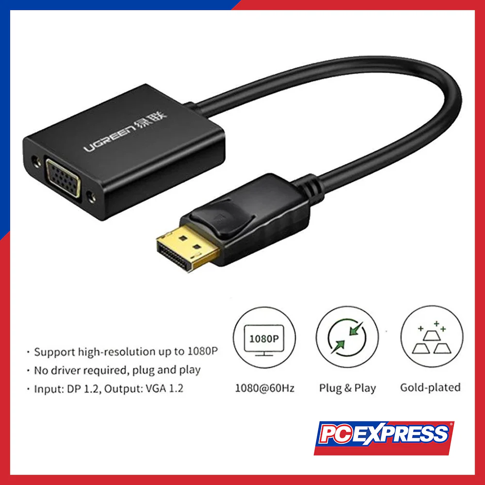 UGREEN DP Male To VGA Female Converter (DP109/20415) - Black - Image 4