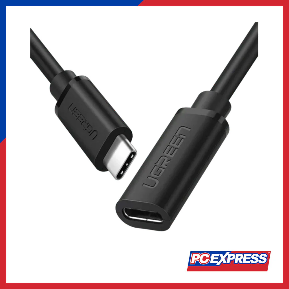 UGREEN (ED008/40574) USB-C 3.1 Male to Female Extension Cable - 0.5m (Black) - Image 2