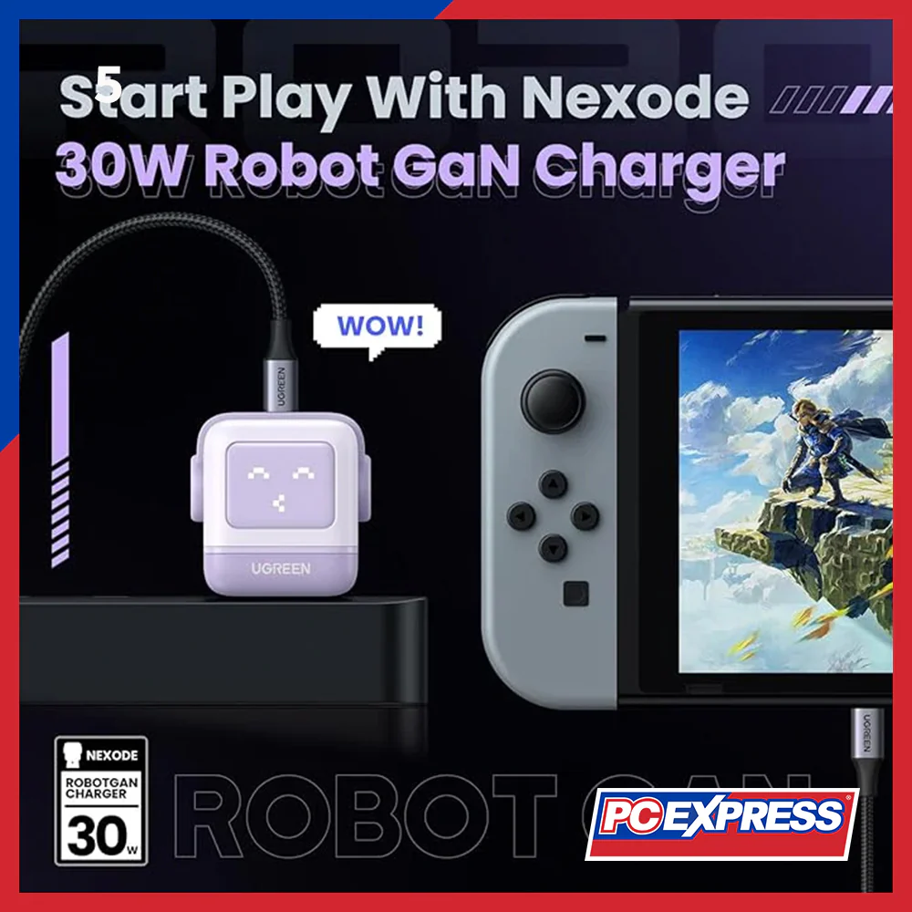 UGREEN Mini Robot Nexode 30W USB-C PD GaN Fast Charger (CD359/25036) - Purple - Image 6