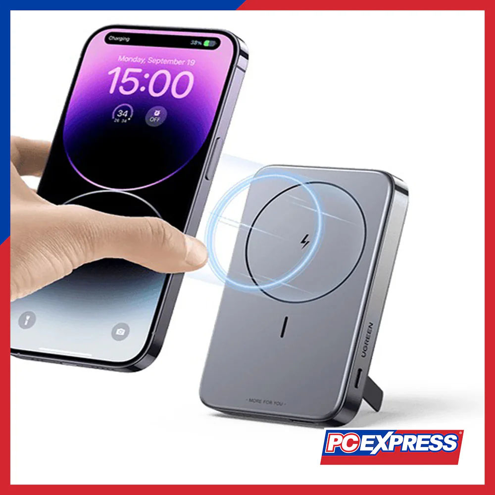 UGREEN PB206/15086 10,000MAH Mini Magnetic Wireless 20W Power Bank - Space Grey - Image 3