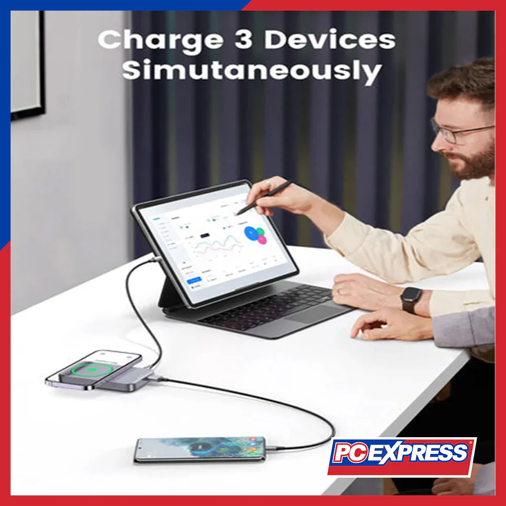 UGREEN PB206/15086 10,000MAH Mini Magnetic Wireless 20W Power Bank - Space Grey - Image 5