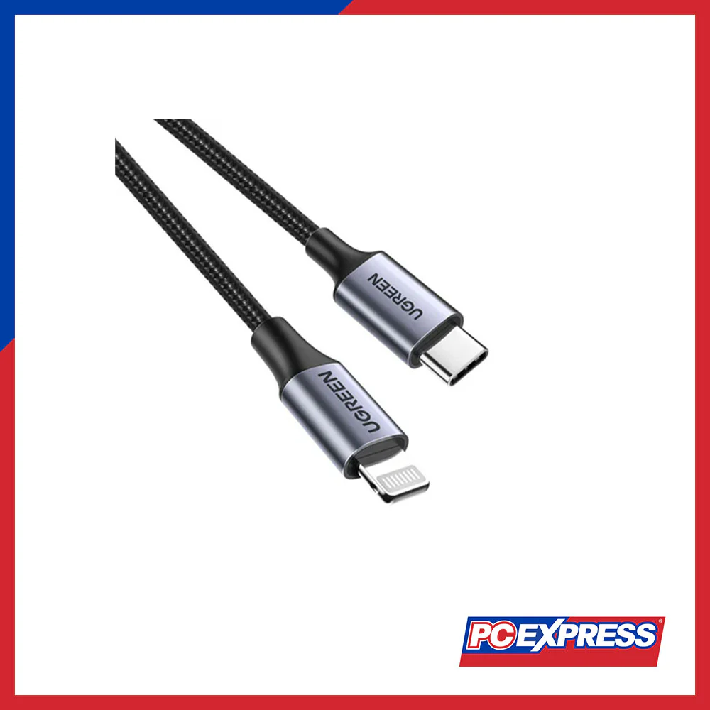 UGREEN (S304/60759) USB-C To Lightning Cable Aluminum Shell Braided 1m (Black) - Image 4