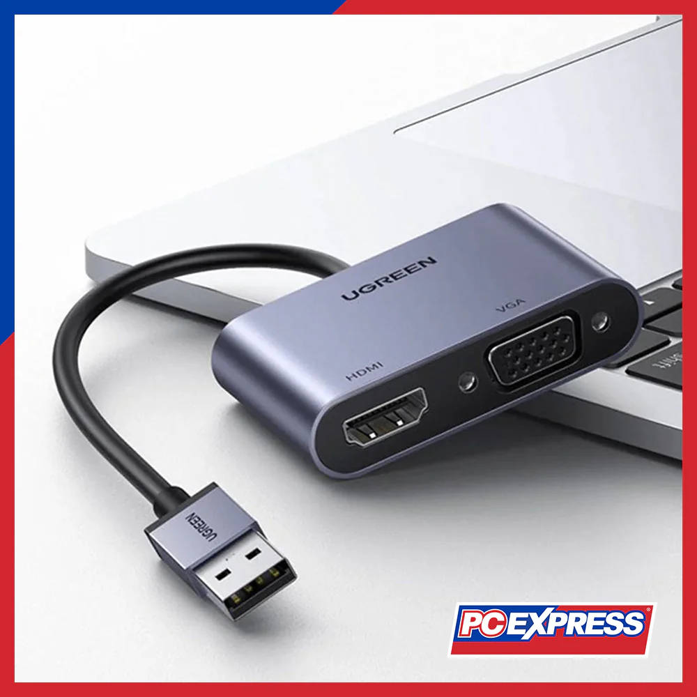 UGREEN USB 3.0 To HDMI+VGA Converter (CM449/20518) - Gray - Image 3