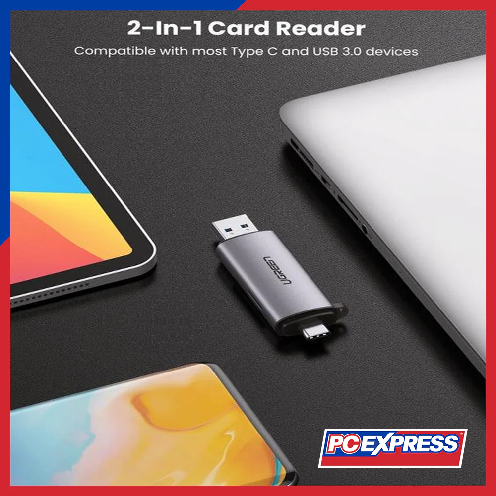 UGREEN USB-C + USB-A TO TF/SD 3.0 (CM185/50706) Card Reader - Image 5