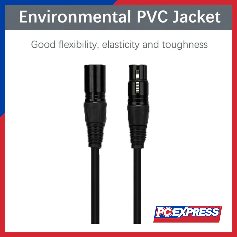 UGREEN XLR Male To Female Microphone Extension Audio Cable 1m (AV130/20708) - Black - Image 2