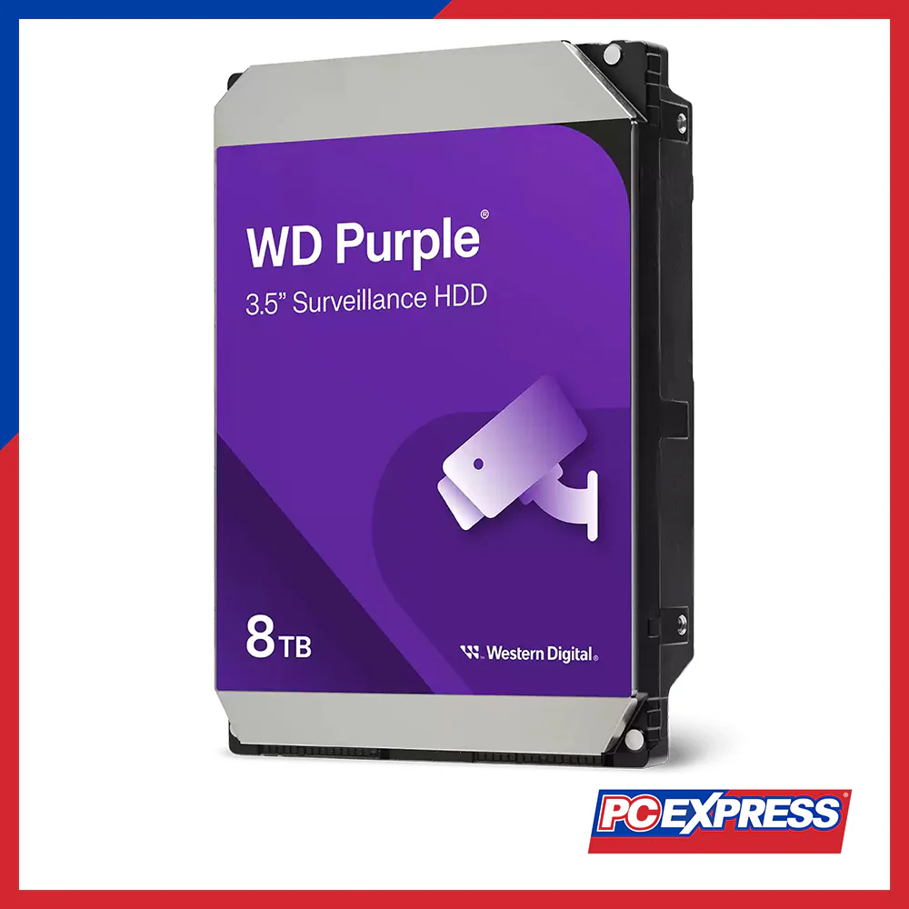 WESTERN DIGITAL 8TB SATA (WD85PURZ) Surveillance Hard Drive - Purple